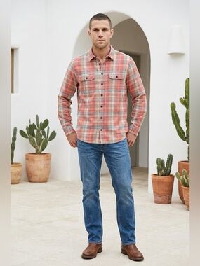 Vintage L.L. Bean Mens Flannel Button Down Long Sleeve Plaid Colorful Size L